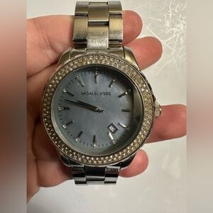 Michael Kors Silver watch with Crystal Bezel